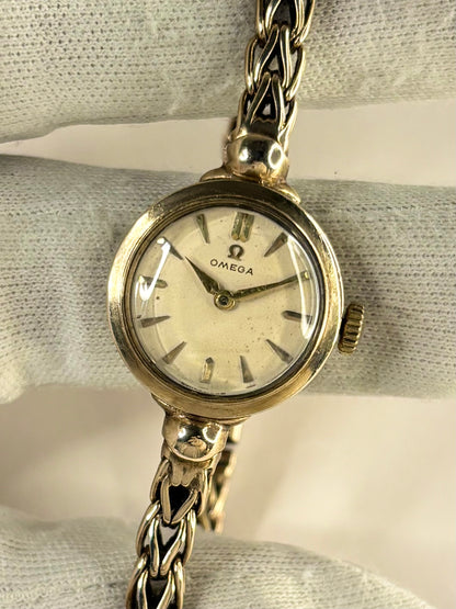 OMEGA 9ct Gold Ladies *+BOX* Vintage 1950’s Manual Cocktail Watch - 77824