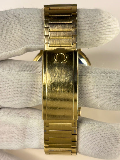 Omega Ref. 196.0058 gold plated 1973 men’s vintage dress timekeeper bracelet view