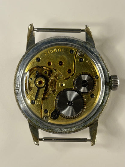 ZENITH Sporto WW2 Doctors Vintage 1940’s  Men’s Manual Black Steel Watch 12-4-P