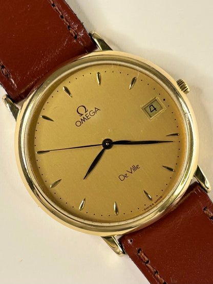 1989 Omega De Ville Ref. 196.0312 men’s quartz watch gold plated case