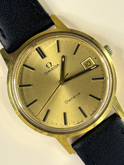 OMEGA Geneve Vintage 1970’s Men’s Manual Date Gold Dress Watch