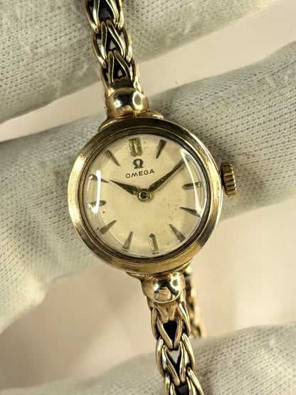 OMEGA 9ct Gold Ladies *+BOX* Vintage 1950’s Manual Cocktail Watch - 77824