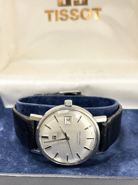 TISSOT Visodate Seastar *+BOX* Vintage 1970’s Men’s Automatic Silver Dress Watch