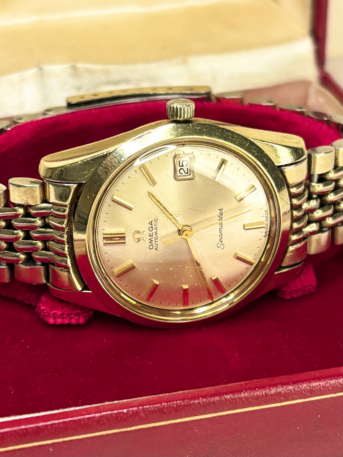 OMEGA Seamaster *+BOX* Vintage 1960’s Men’s Automatic Gold Watch - 166.010