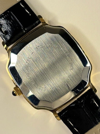 Zenith Ref. 27.0130.315 gold plated men’s vintage 1984 dress timekeeper caseback view with hallmark details