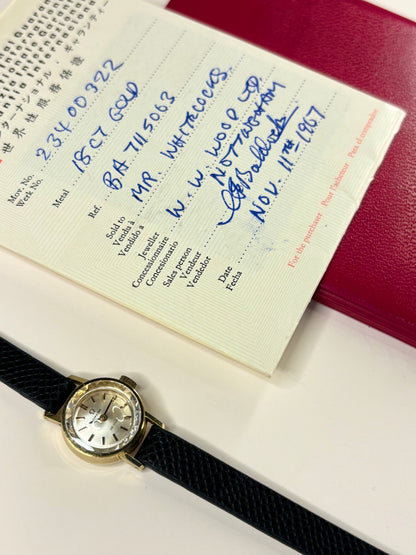 Omega 1967 vintage ladies’ timepiece 18ct solid gold with box and papers