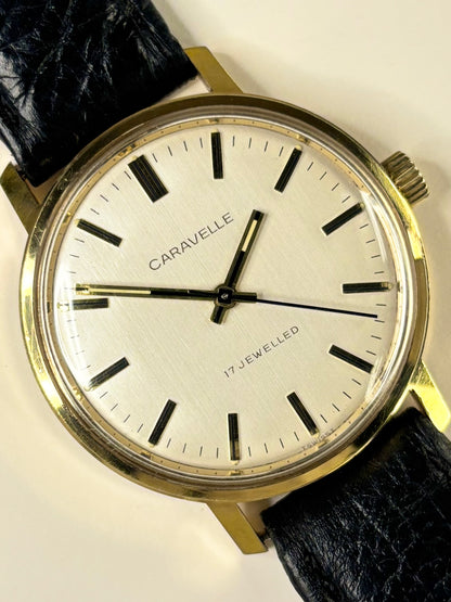 Caravelle 1974 vintage men’s timepiece manual wind excellent condition