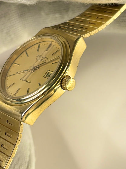 ZENITH Espada *+BOX* Ladies Vintage 1980’s Date Gold Watch