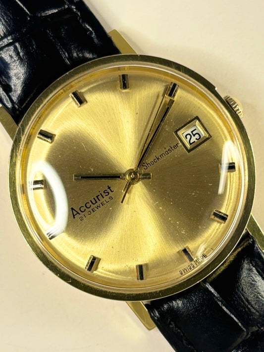 ACCURIST Vintage 1970’s Men’s Manual Date Gold Dress Watch