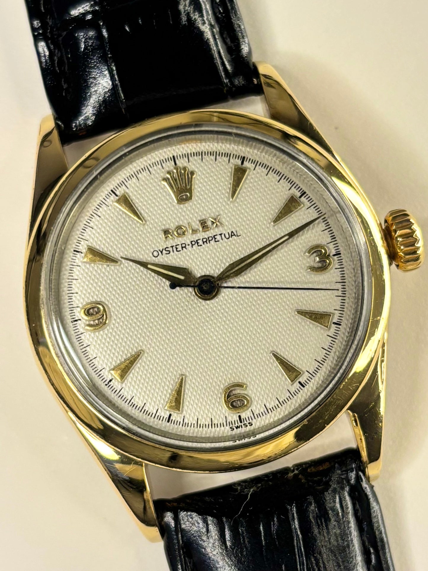 ROLEX Oyster Perpetual *RARE* ‘Semi-Bubble Back’ Vintage 1950’s Automatic Gold Dress Watch - 6285