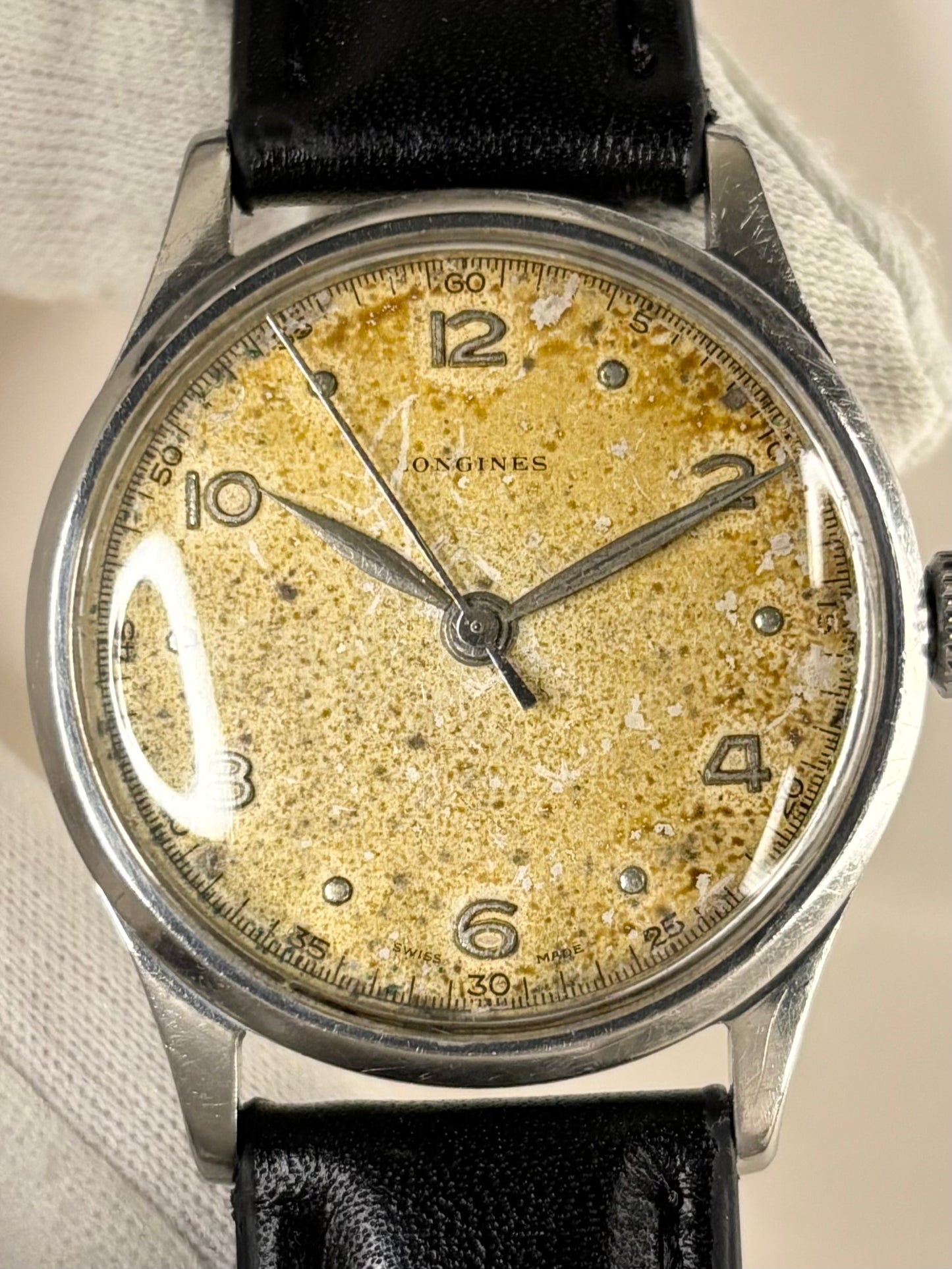 LONGINES ‘Pilots’ Vintage 1950’s Men’s Manual Silver Dress Watch