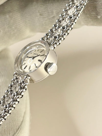 ROLEX 14ct White Gold *+BOX&PAPERS* Vintage 1970’s Ladies Manual Cocktail Watch - 3271