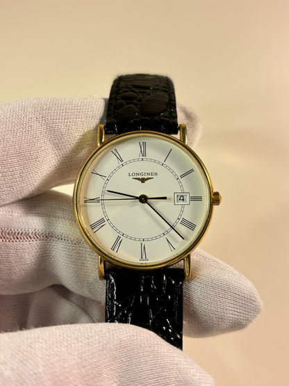 Longines 18ct Solid Gold Quartz Date Watch with Original Warranty L156.2