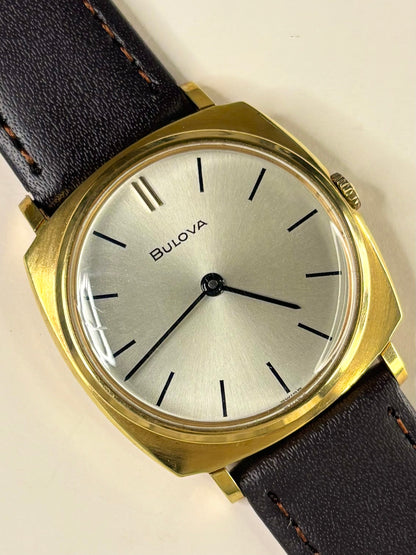 BULOVA Vintage *+BOX* 1960’s Men’s Manual Gold Cushion Dress Watch