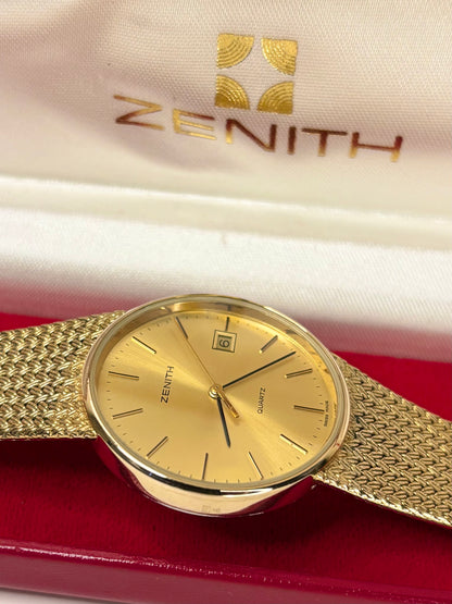 ZENITH Vintage 1970’s *+BOX* Men’s Date Gold Bracelet Watch