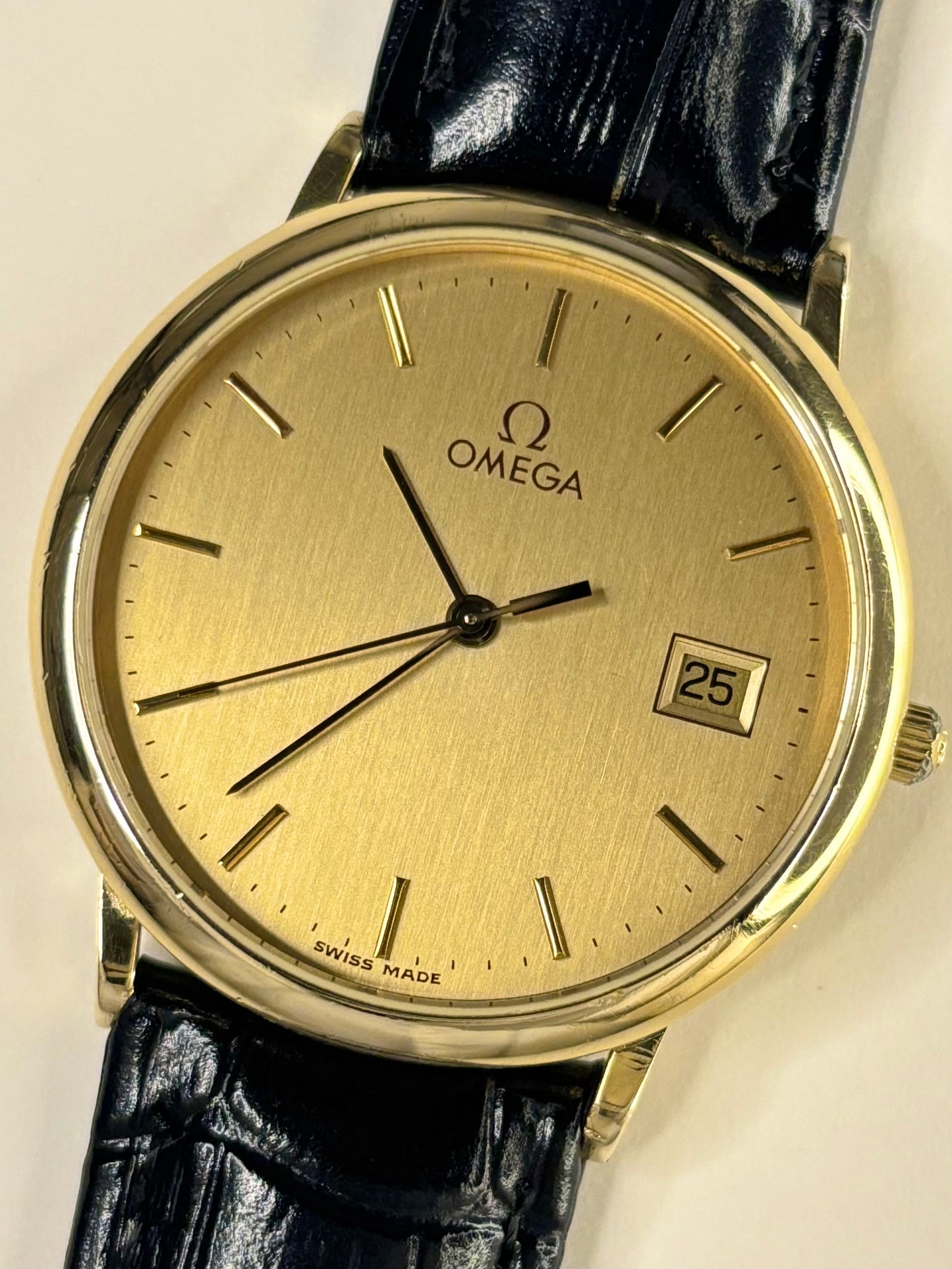 OMEGA De Ville Vintage 1990’s Men’s Date Gold Dress Watch - 196.0312