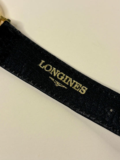 Longines Presence vintage 1991 men’s timepiece 9ct solid gold watch leather strap