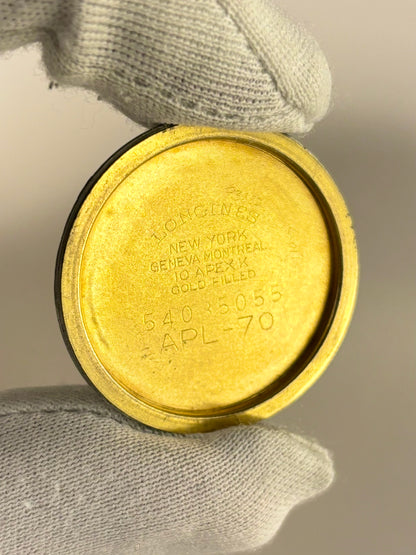 Caseback of Longines vintage 1954 men’s watch 10K gold filled Cal. 23Z