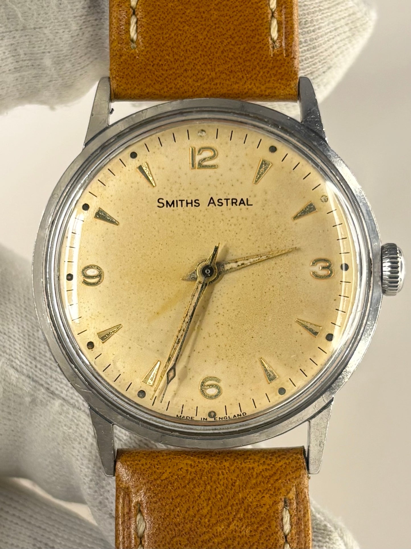 SMITHS Astral Vintage Tropical Dial 1960’s Men’s Manual Silver Dress Watch