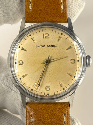 SMITHS Astral Vintage Tropical Dial 1960’s Men’s Manual Silver Dress Watch