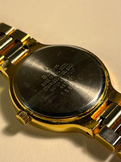 Caseback of Bulova Longchamp 1960s vintage gold plated manual wind watch