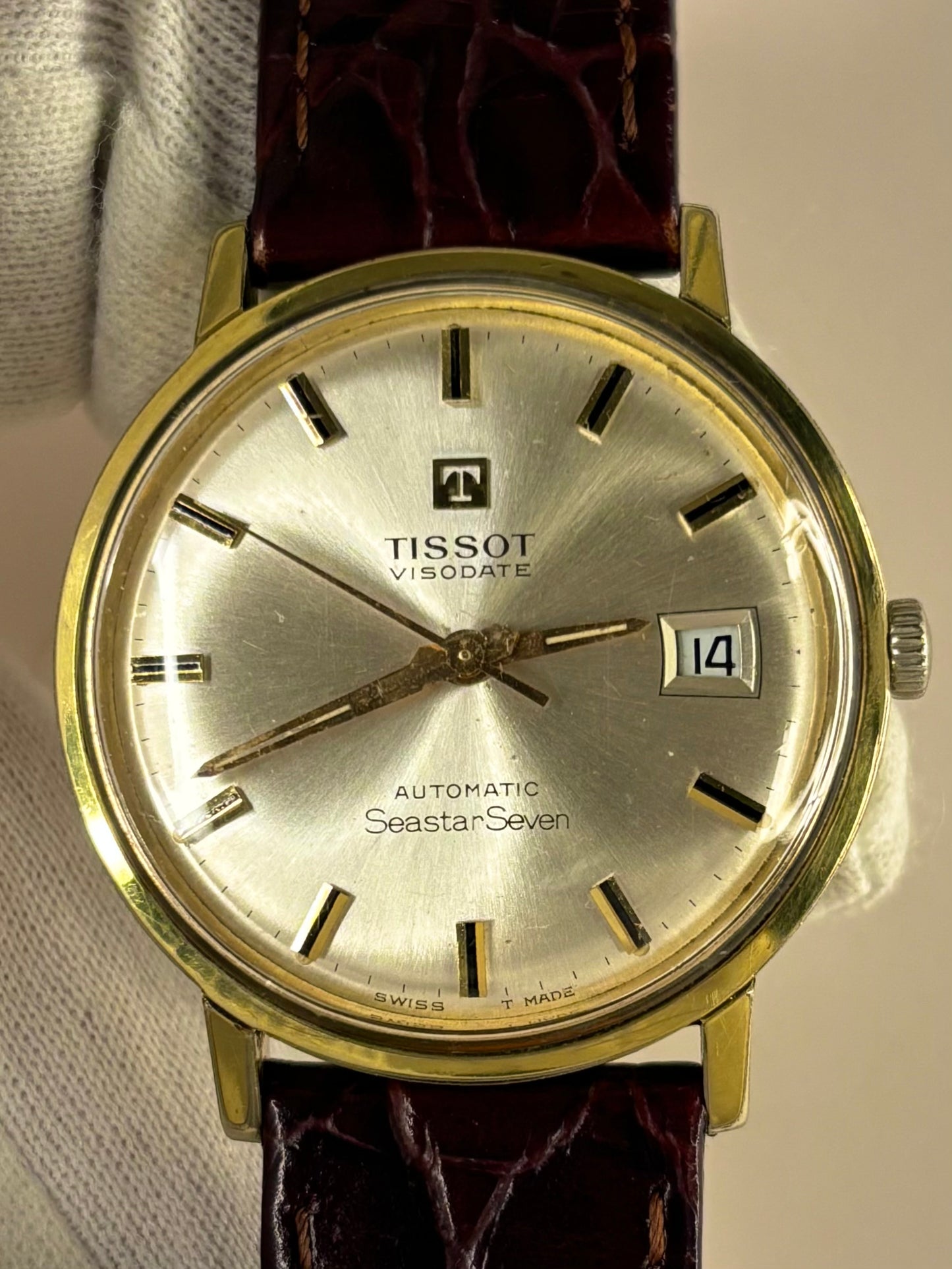 Tissot Visodate Vintage 1960’s Men’s Automatic Seastar Seven Date Gold Dress Wat