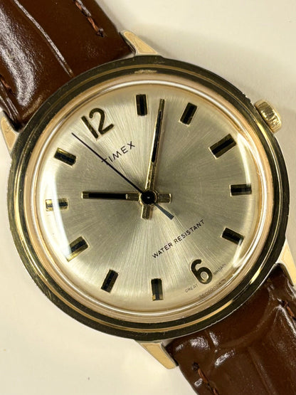 TIMEX Vintage 1970’s Men’s Manual Sunburst Dial Gold Dress Watch