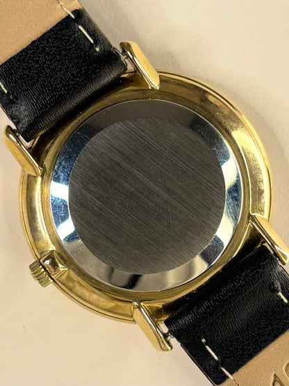 OMEGA De Ville Vintage 1970’s Men’s Manual Linen Dial Gold Dress Watch - 111.077