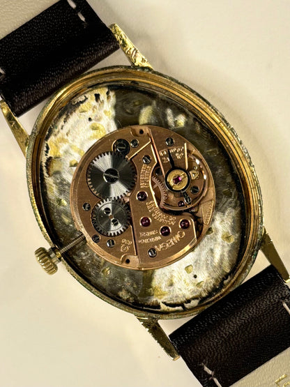 Detailed movement view of Omega Genève Ref. 511.416 unisex vintage dress timekeeper calibre 620 manual