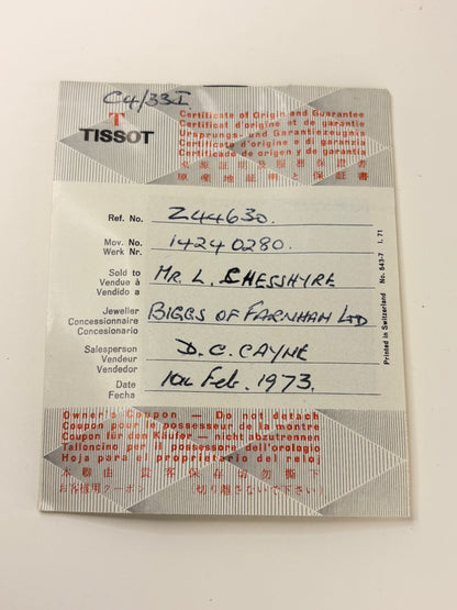 Tissot PR516 Vintage 1970’s *BOX & PAPERS* Men’s Grey Dial Automatic Date Silver Watch - 44630 - Cal. 784