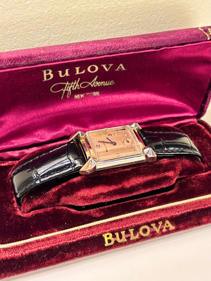 Bulova 14K Gold Filled *BOXED* Vintage 1950’s Men’s Manual Sub-Seconds Tank Watch - 7AK