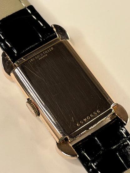 Bulova 14K Gold Filled *BOXED* Vintage 1950’s Men’s Manual Sub-Seconds Tank Watch - 7AK