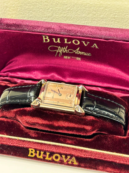 Bulova 14K Gold Filled *BOXED* Vintage 1950’s Men’s Manual Sub-Seconds Tank Watch - 7AK