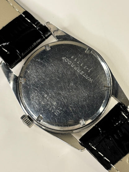 Caseback of Bulova vintage 1960 men’s stainless steel manual wind watch