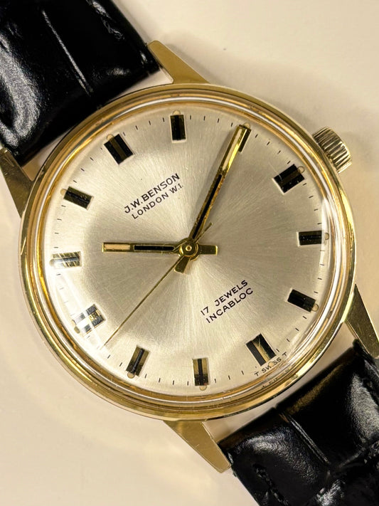 J W Benson Vintage 1960’s Men’s Manual Gold Dress Watch - 338
