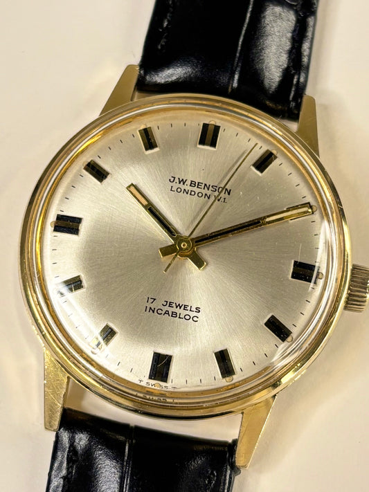 J W Benson Vintage 1960’s Men’s Manual Gold Dress Watch - 338