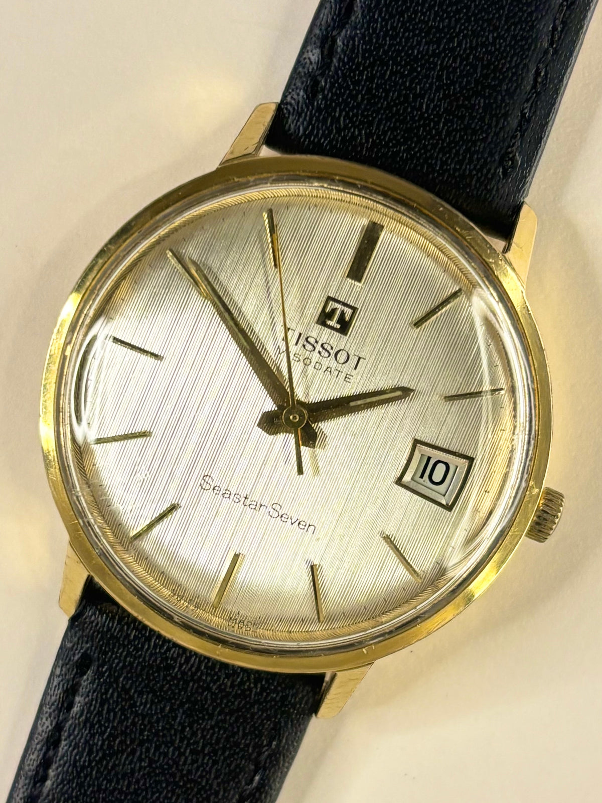 TISSOT Seastar Visodate Men’s Vintage 1970’s Automatic Date Gold Dress Watch