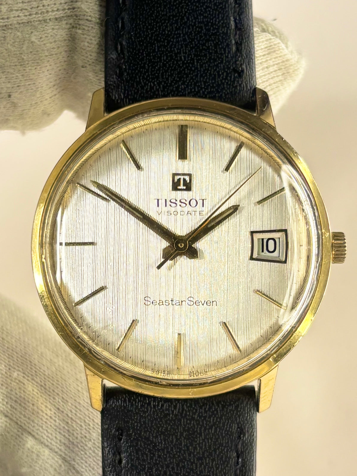 TISSOT Seastar Visodate Men’s Vintage 1970’s Automatic Date Gold Dress Watch