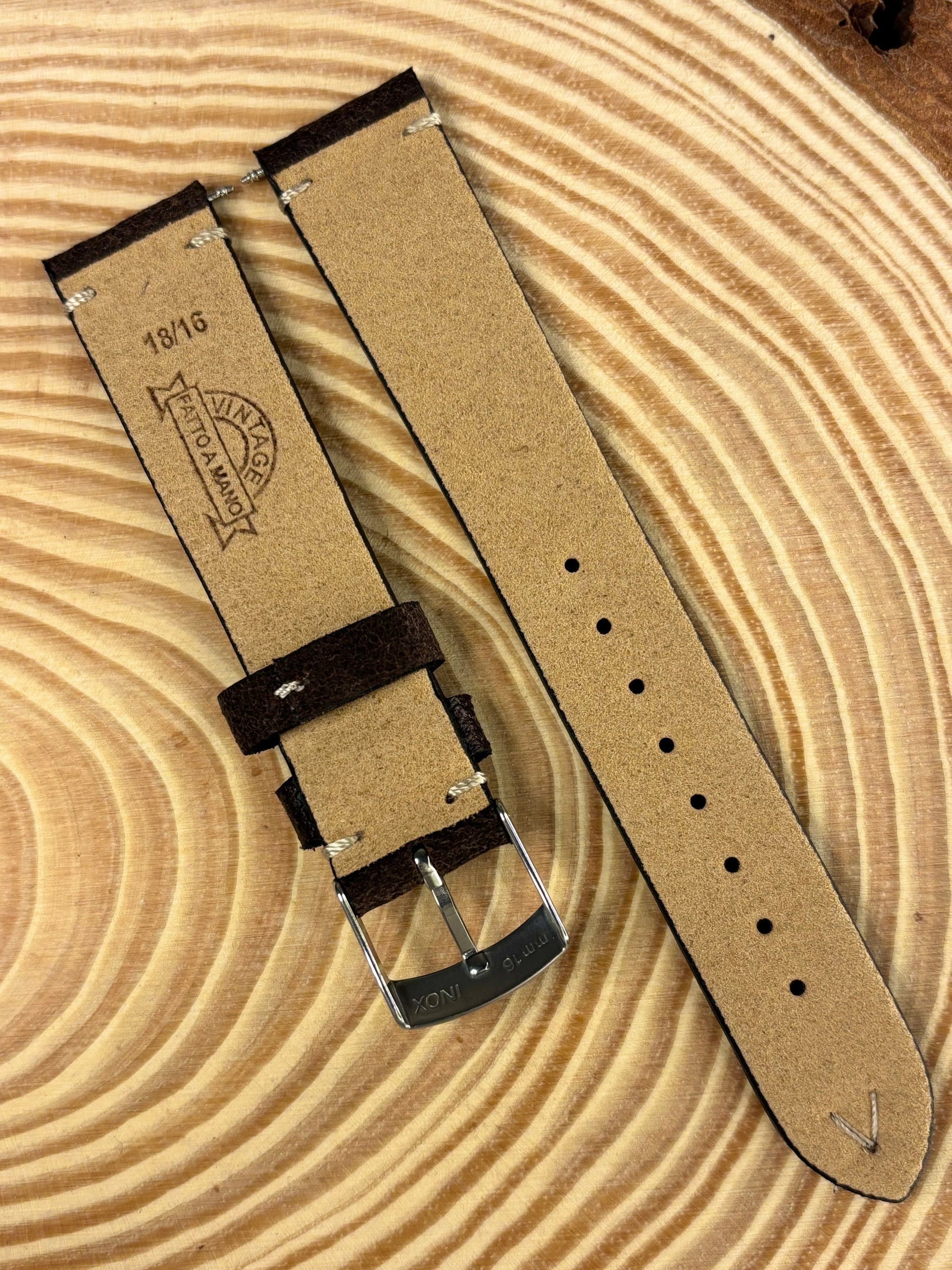 Luxury premium handmade Italian calf leather strap crafted from fine Italian leather