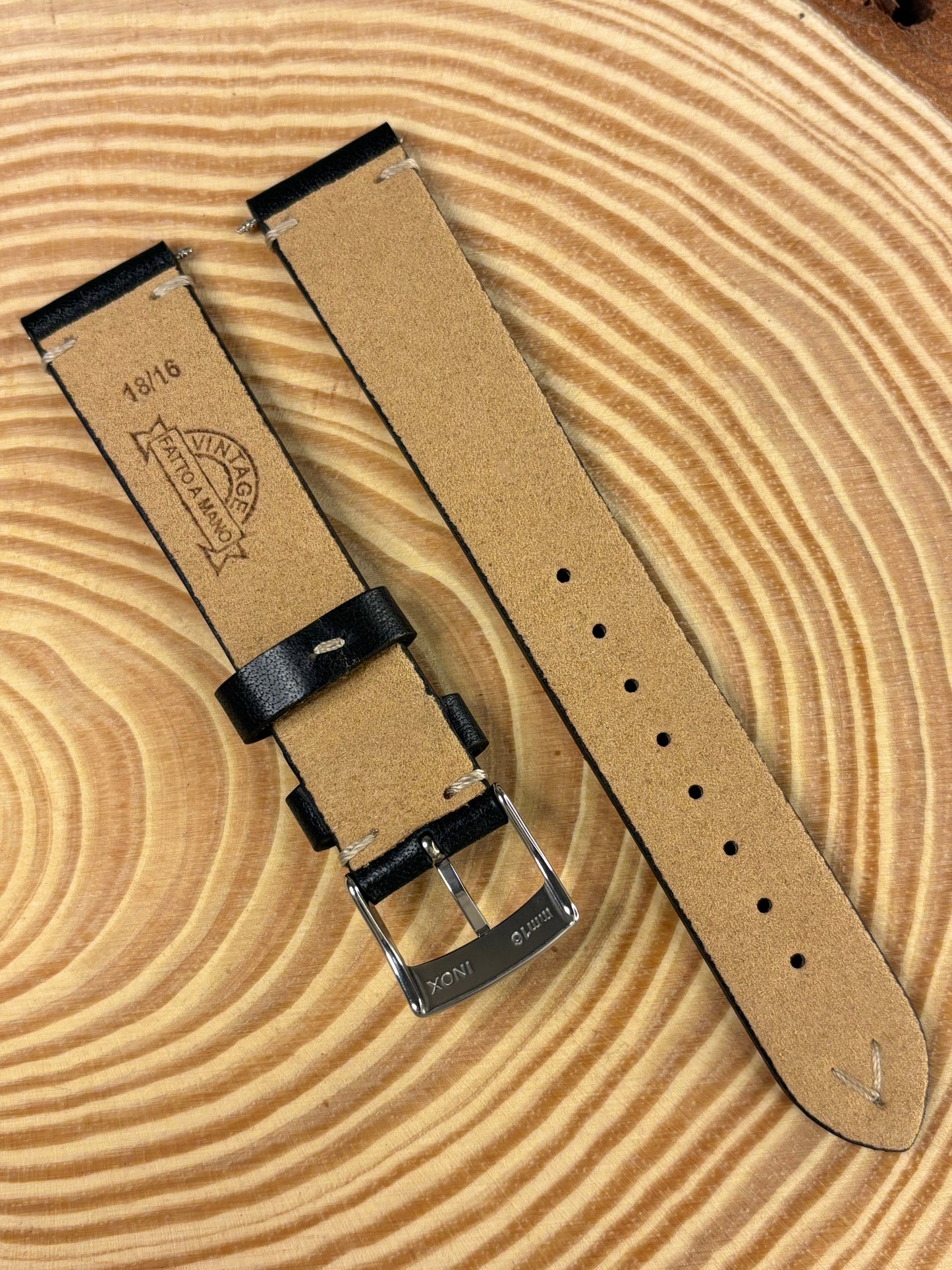 Luxury premium handmade Italian calf leather strap crafted from fine Italian leather