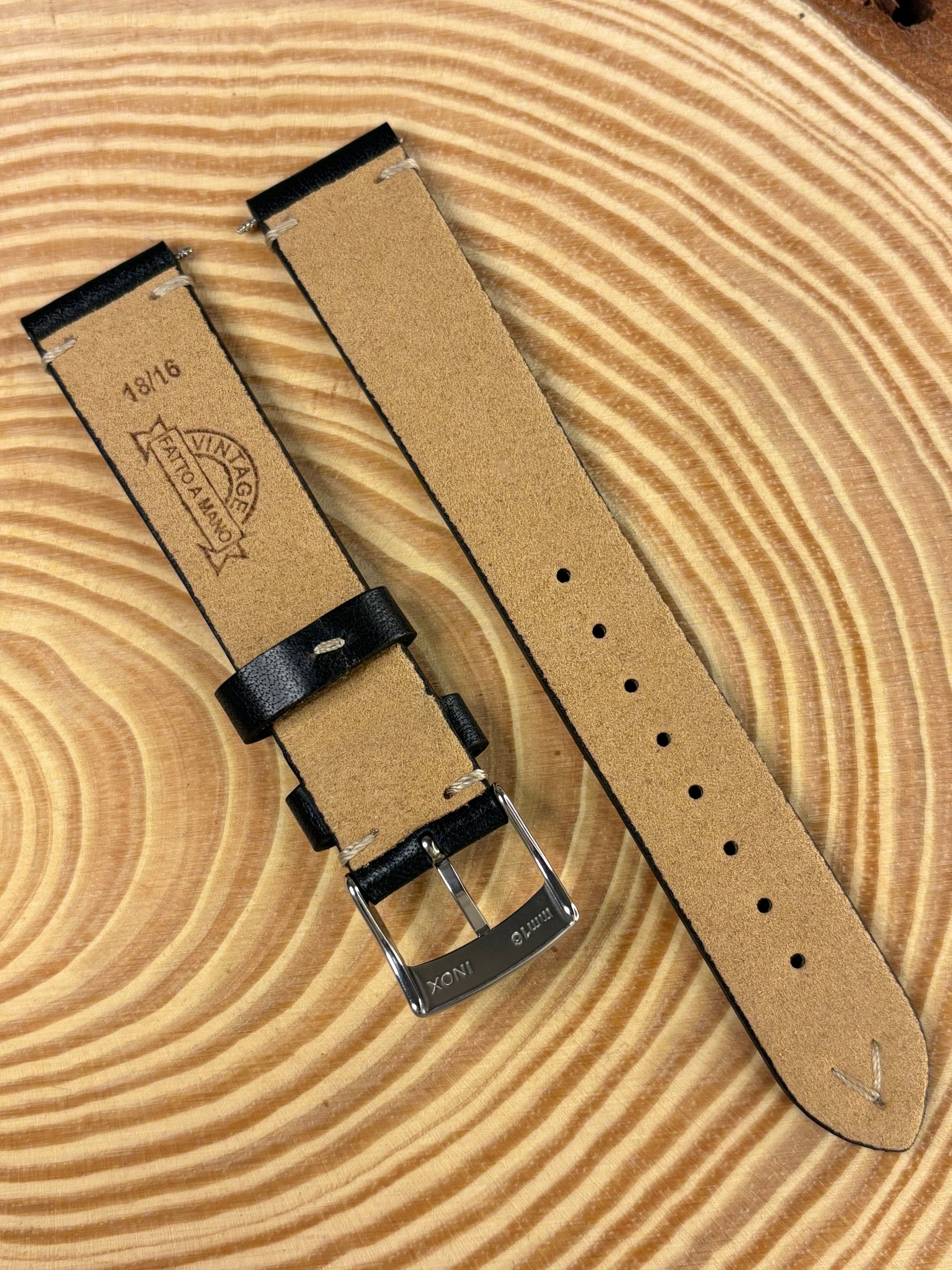 Luxury premium handmade Italian calf leather strap crafted from fine Italian leather